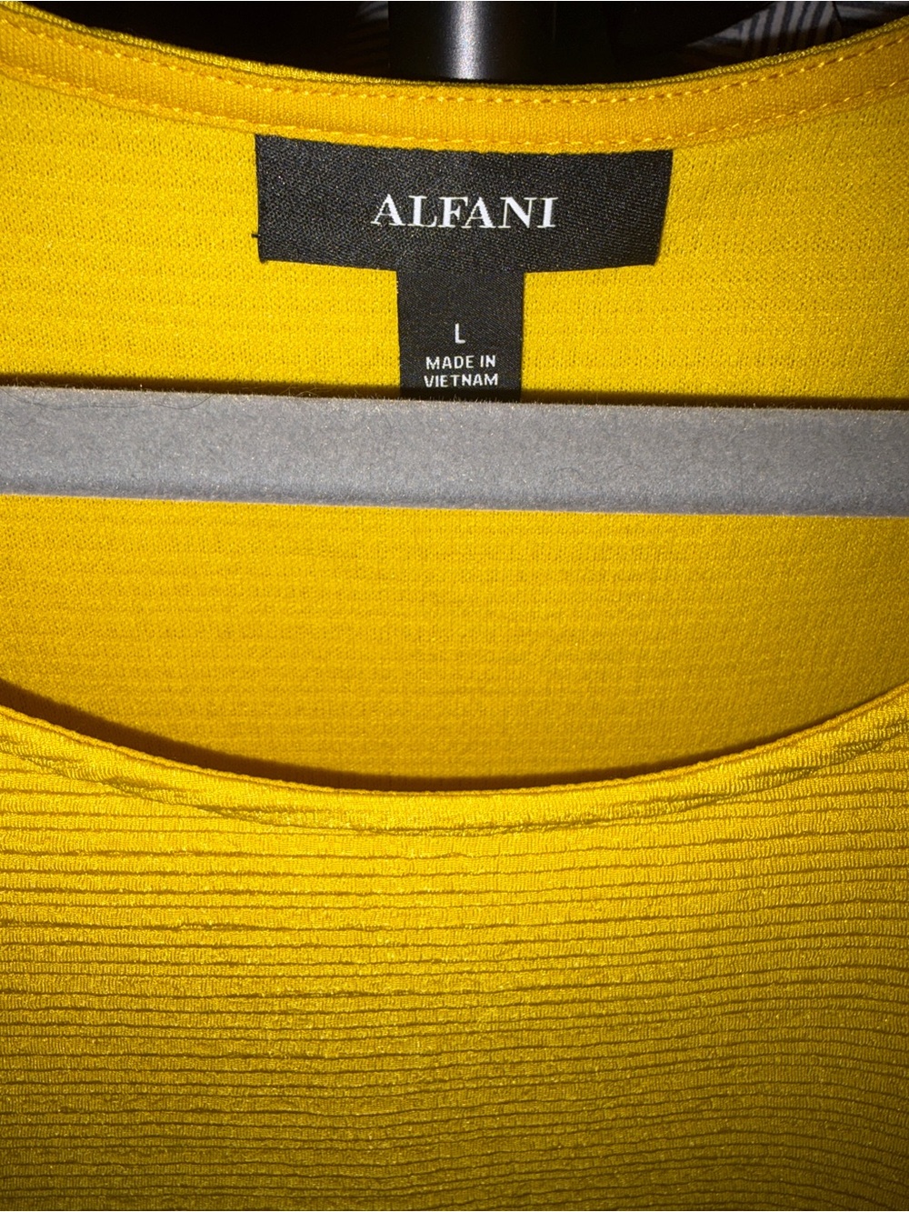 Alfani Bright Yellow Sleeveless Asymmetric Ribbed Knit Top - Picture 2 of 2